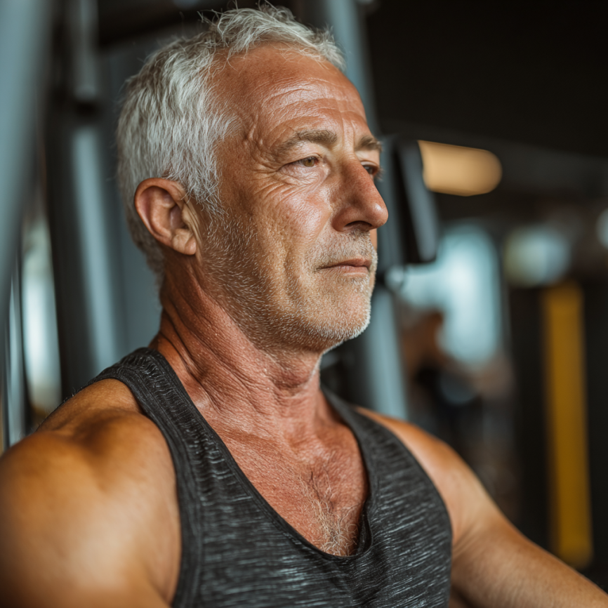 Група людей старшого віку разом займається фітнесом